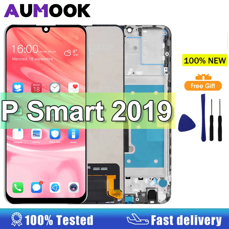 Display da 6.21 "Per Huawei P Smart 2019 Display LCD Touch Screen Digitizer Assembly Con Cornice Per P smart 2019 Parte di Riparazione