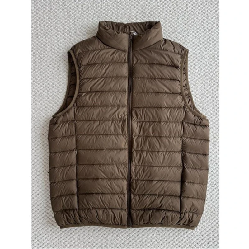 Gilet unisex con colletto rialzato, trapuntato a costine leggero, capispalla caldo di alta qualità ​