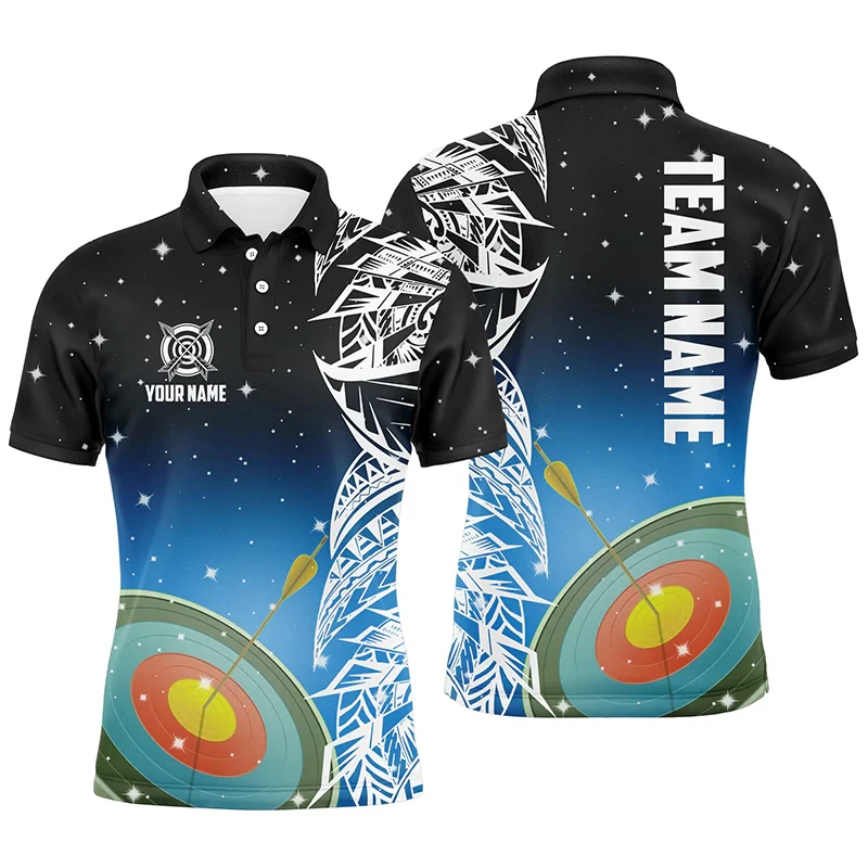Fashion Quick Dry Archery Polo Shirts For Men Trend Summer Custom Name Team Name Sports Tees Breathable Oversized Team Uniforms