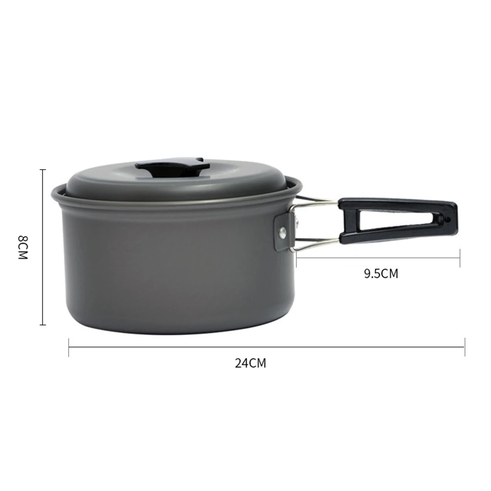 

Camping Non Stick Pan Kitchenware Collapsible Cookware Outdoor Cooking Gear Portable Pot