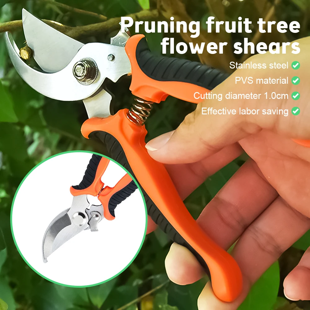 Professional Stainless Pruner Garden Scissors Sharp Bypass Pruning Shears Tree Trimmers Secateurs Hand Clippers For Beak Scissor