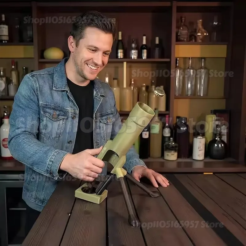 

New Beer Bottle Mortar Bottle Opener Home Beer Mortar Bottle Opener Funny Hands-Free Push Down Bottles Cap Launcher