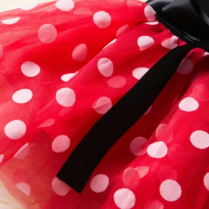 Mickey Mouse Costume 2024 Summer Toddler Girls Cartoon Minnie Tutu Dresses Kids Birthday Party Cosplay Carnival Fancy Clothes