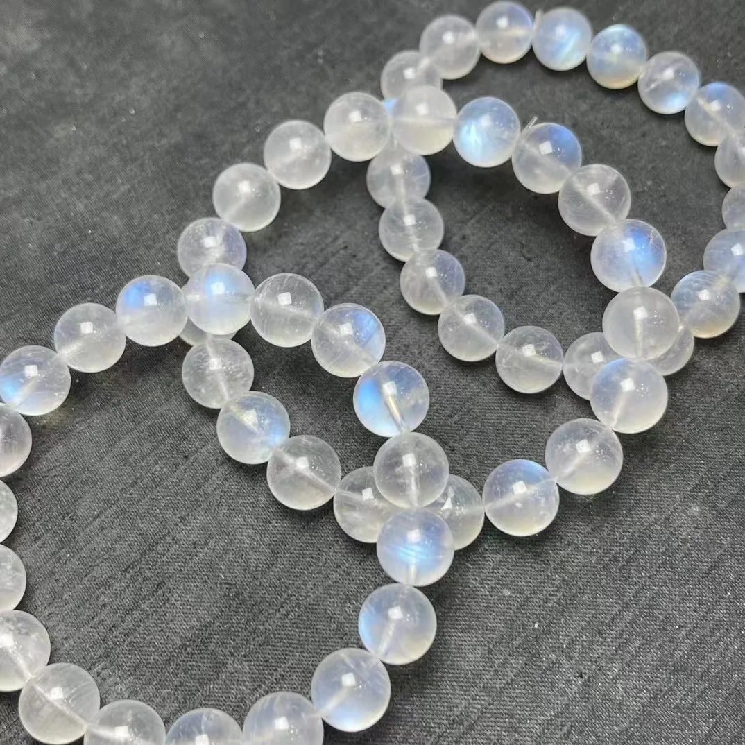 Unit One Bracelet 10mm High Quality Natural Blue Moonstone Crystal Healing Bead Bracelet