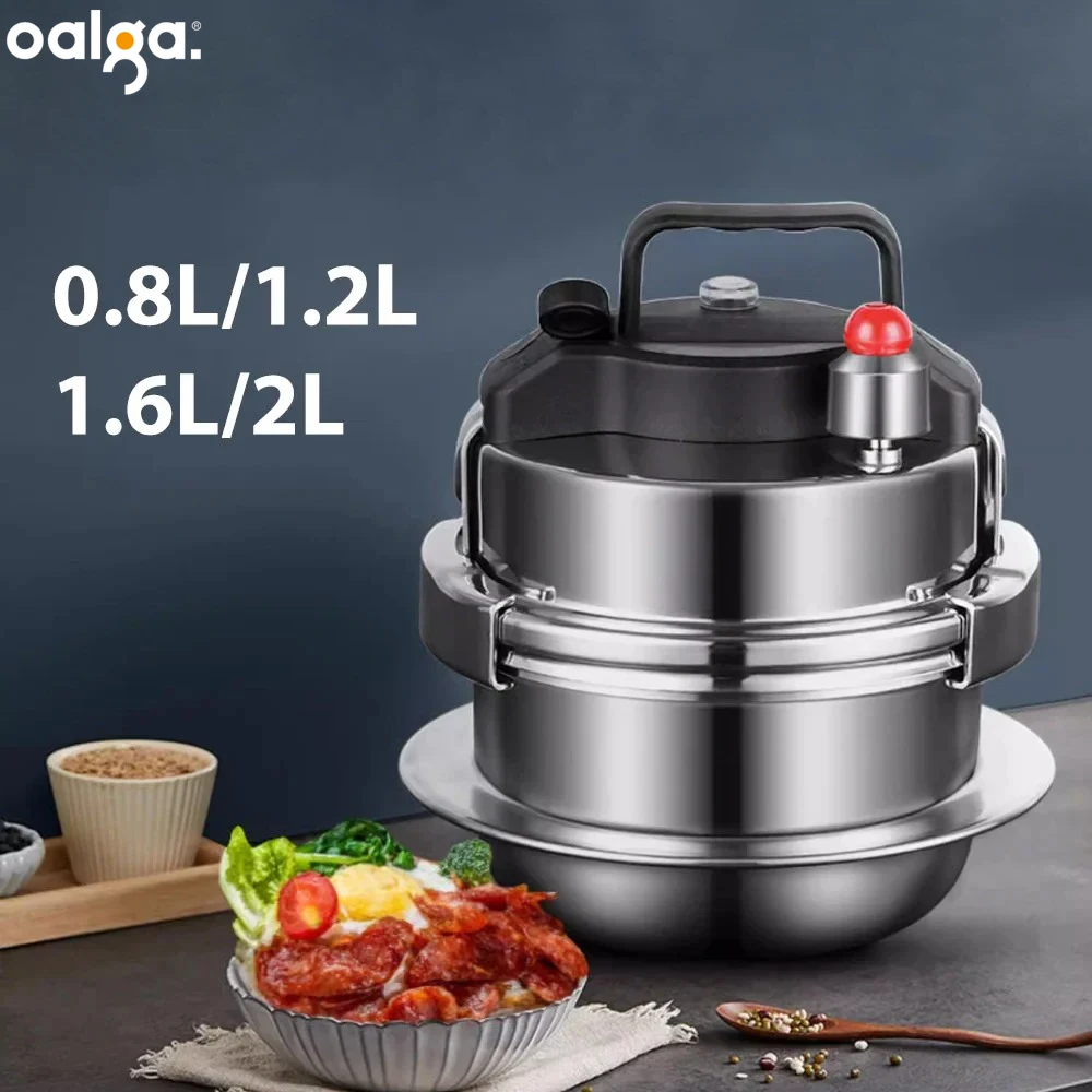 

0.8-2L Outdoor Camping Small Pressure Cooker 304 Stainless Steel Portable Rice Cooker for Kitchen Cooking Tool Pressure Cooker