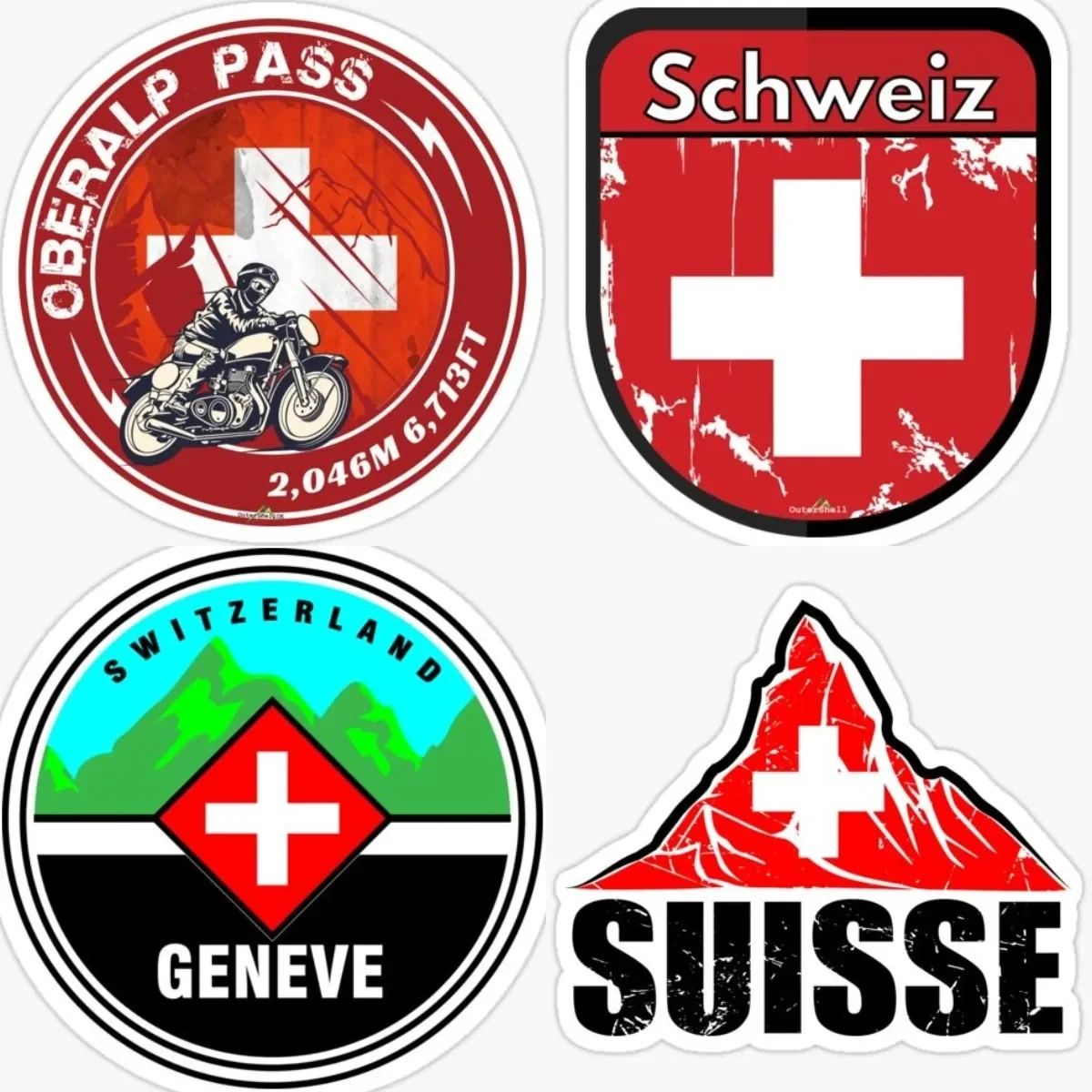 

Swiss Coat of Arms Sticker Decal Self Adhesive Switzerland MountaIn Stickers Motorcycle Car Exterior Decorations