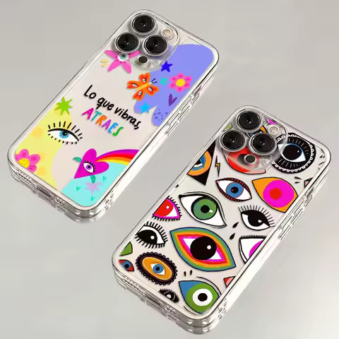 Y2K Lucky Eye Blue Evil Eye Phone Case For OPPO A3 A60 A57 A38 A79 A58 A98 A5 F9 F11 A94 A92 A76 A74 A73 A54 A53 Pro 5G Cover