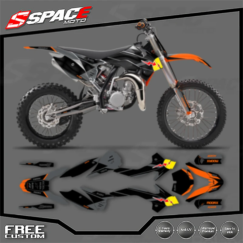 الفضاء مخصص دراجة نارية الرسومات خلفية مائي ل KTM SX SX85 2013 2014 SX85 2015 2016 2017 ملصقات أطقم 06