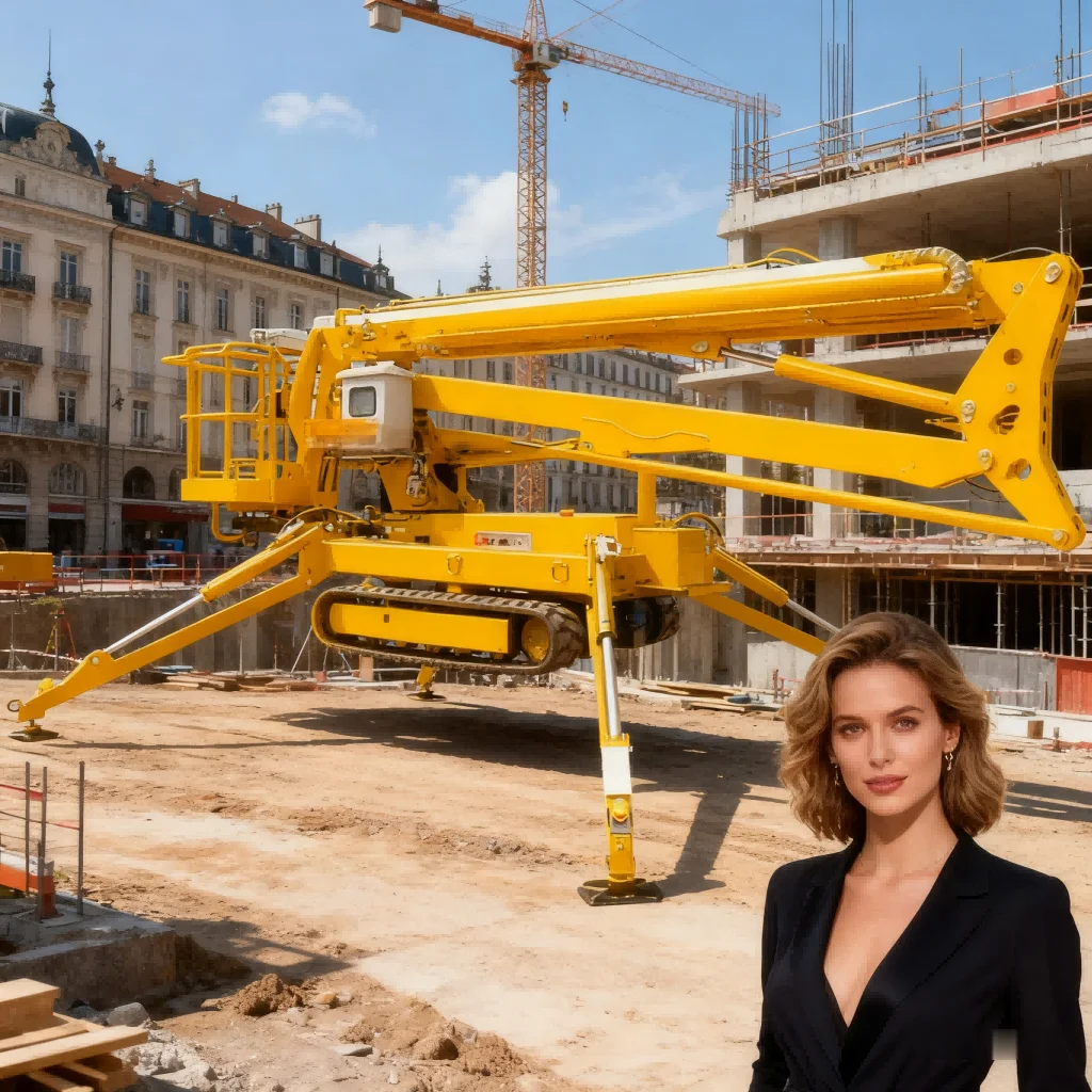 High Altitude Small Electric Telescopic Boom Spider Crane CE Certified with Wireless Remote Control Motor Gear High Load Moment