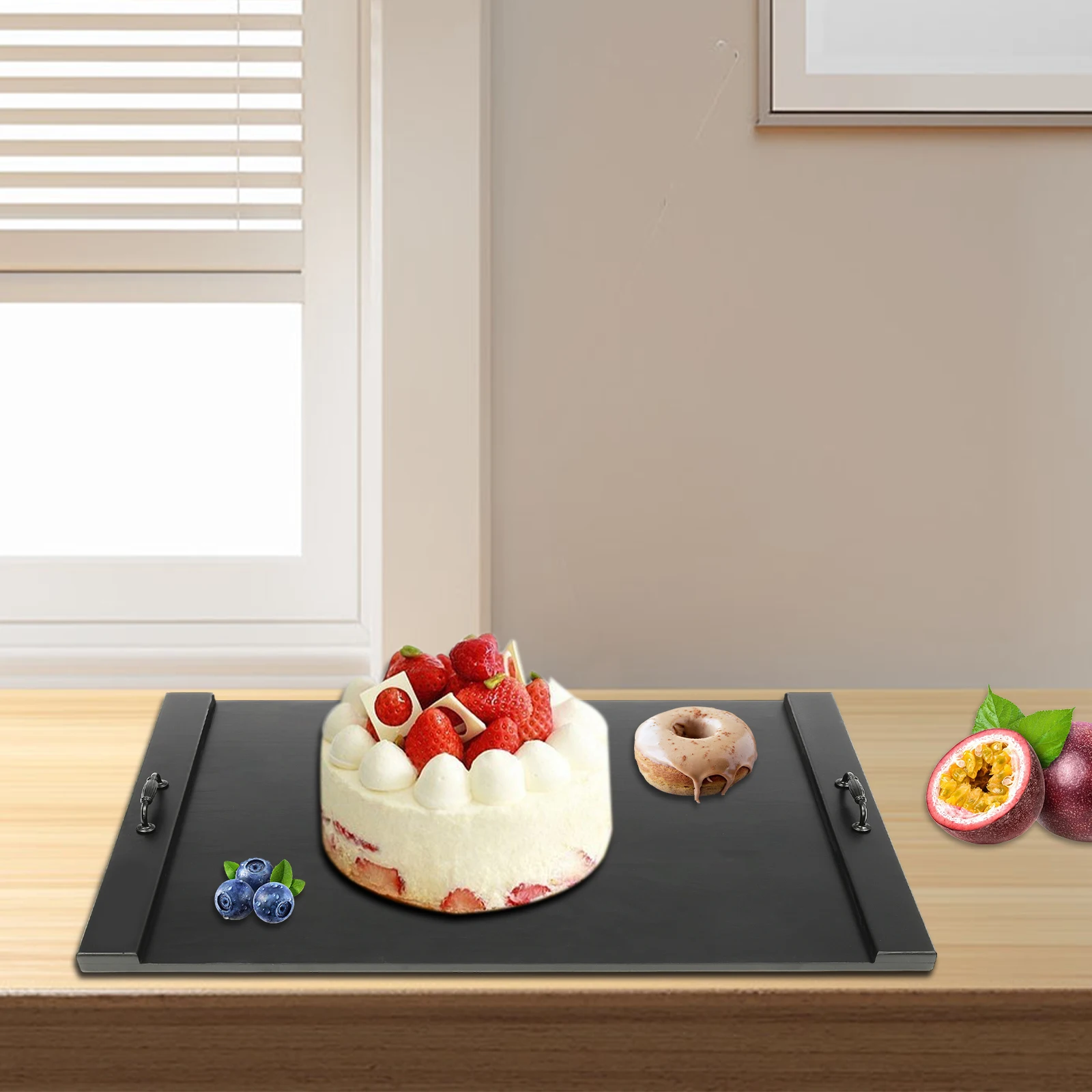 

Stove Cover Board,Black Wood Stove Top Cover,Rectangular Burner Cover for Kitchen,Modern Minimalist Decorative Stove Accessory