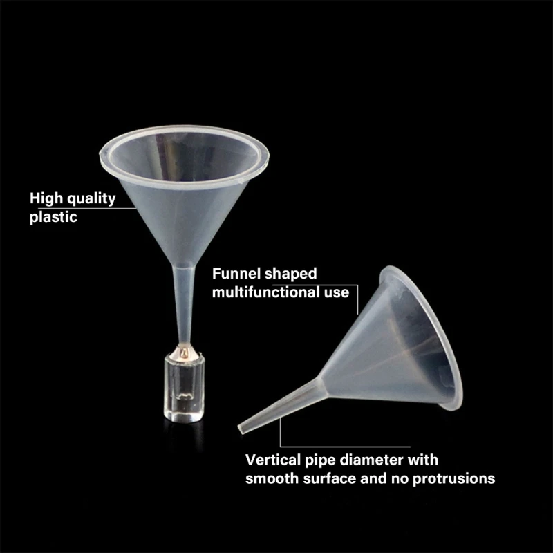 E1YE Embudo plástico 3 uds, embudo pequeño en polvo, embudo embudo transparente, embudo transferencia