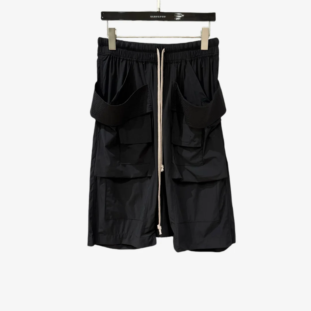 High Street Dark Ro Shorts Men's Elastic Waist Multiple Pockets Loose Casual Summer Shorts Mens Clothing