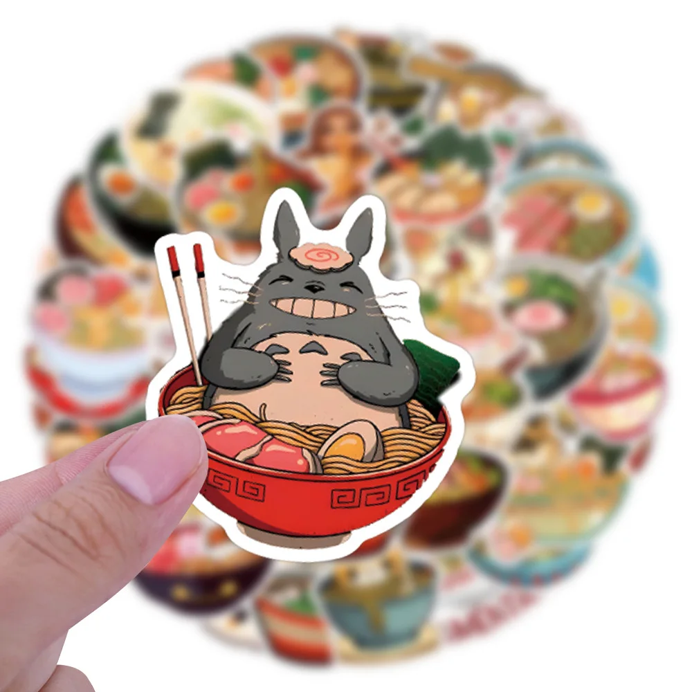 10/30/55PCS Pulled Noodles Stickers Funny Cartoon Sticker Food Graffiti DIY Scrapbook Luggage Laptop Guitar Car Bike Decals Toy