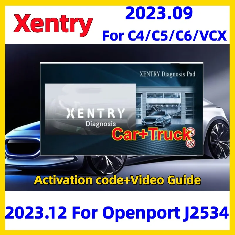 Car Truck Diagnostic Xentry 2023.12+2023.09 Full Software WIS EPC Vediamo DTS Monaco XDOS Passthru C4/C5/C6/VCX Openport J2534