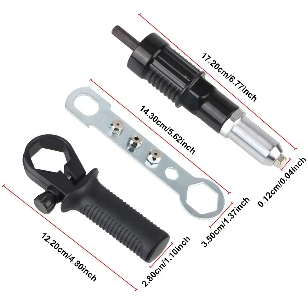 1Set Riveter Insert Riveting Drill Joint Adapter Cordless with Nuts Electric Rivet Torch Nut Torch Machine Accessory