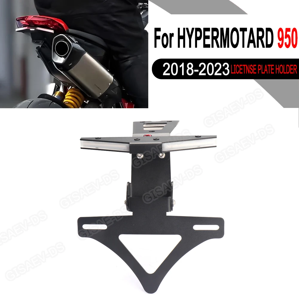 

FOR Ducati Hypermotard 950 2018-2023 Motorcycle Accessories LED Light Rear Tail Frame License Plate Holder Tail Wing Frame