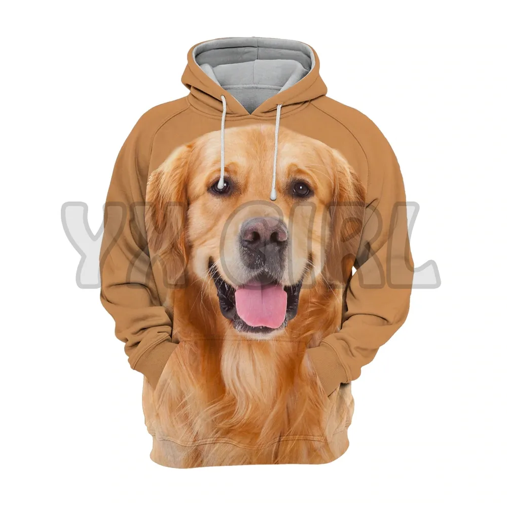 Animals Dogs Golden Retriever Adorable   3D Printed Hoodies  Unisex Pullovers Funny Dog Hoodie Casual Street Tracksuit