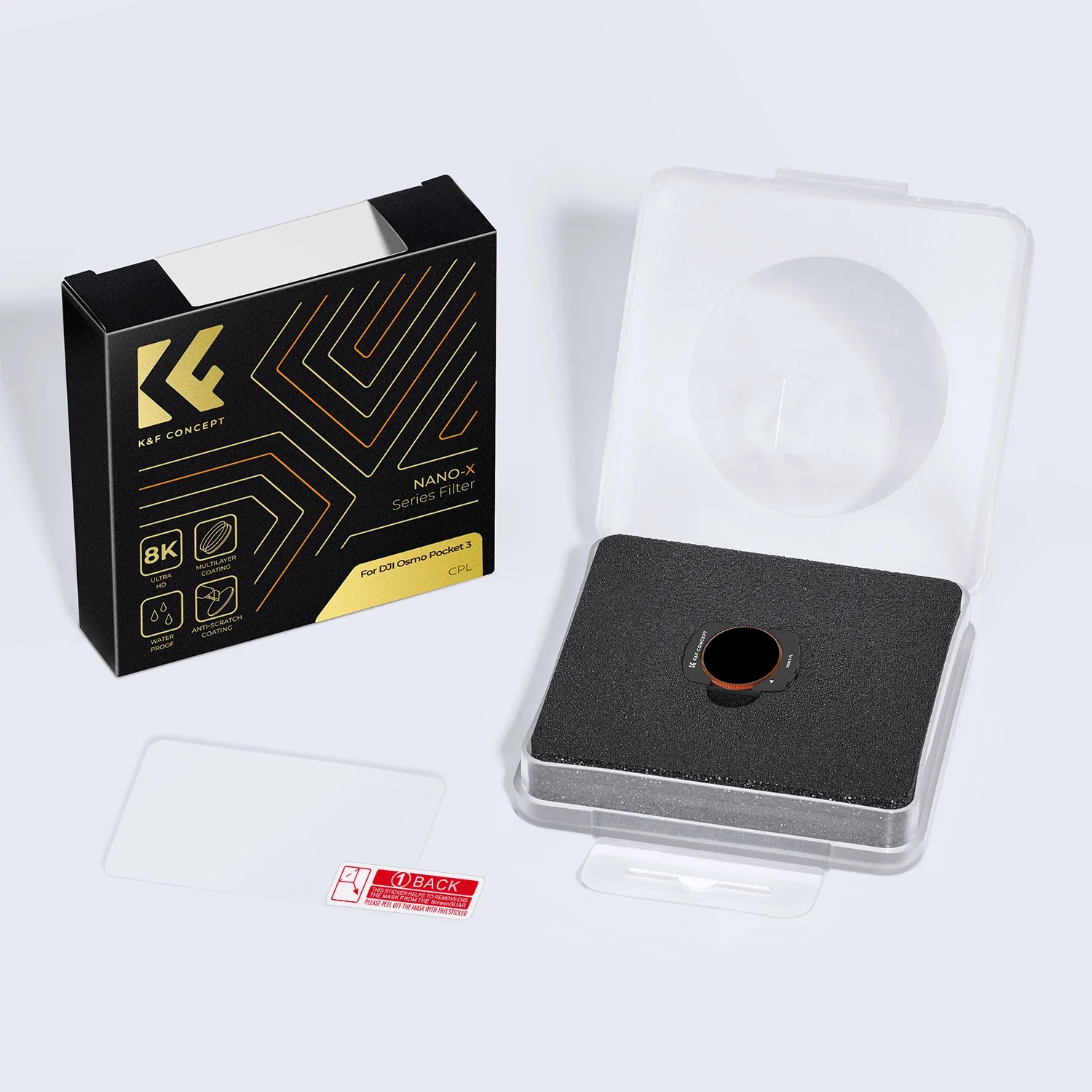 K&F CONCEPT Magnetisch lensfilter voor DJI Osmo Pocket 4 3 Verstelbaar ND2-32 ND32-512 UV CPL ND/PL Black-Mist 1/4 Optionele filters