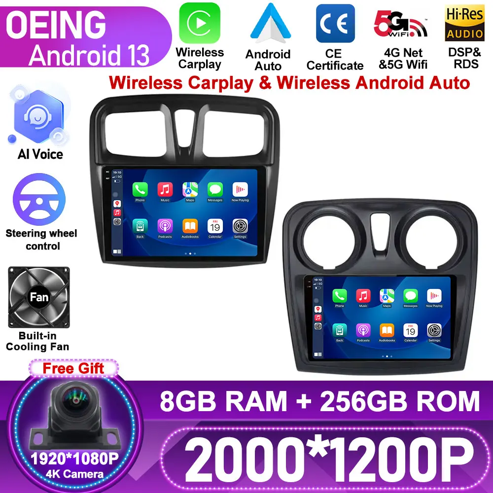 

AI Voice For Renault Logan 2 2012 - 2022 Sandero 2 2013 - 2022 Android Car Radio Multimedia Video Player GPS No 2din 2 din dvd