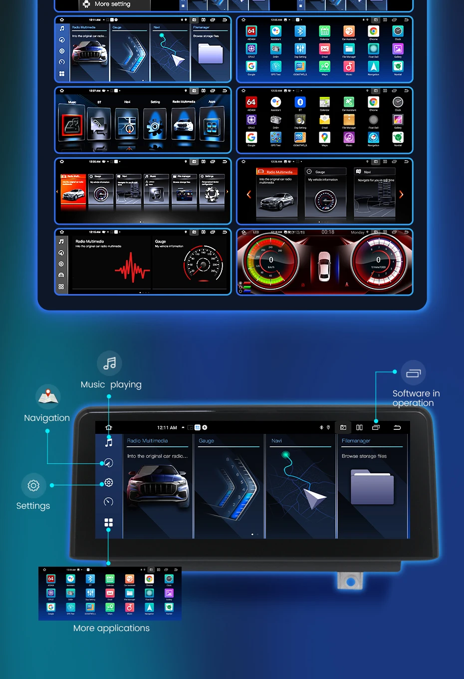 EU-Lieferung 128GB ROM Android 15 Auto-Multimedia-Videoplayer für BMW 5er F10 F11 2011-2017 Kabelloses CarPlay Android Auto Navigationssystem 8-Kern 4G WIFI BT DSP Head Unit SWC Idrive Originalsystem-Display Intelligente Fahrzeugsysteme – Detail 24