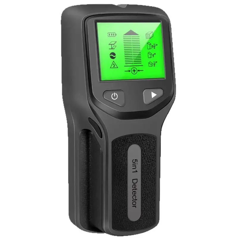 Handheld 5 In 1 Digital Wall Stud Detector Wood Scanner Metal Finder For Live AC Wires Cables PVC Water Pipe
