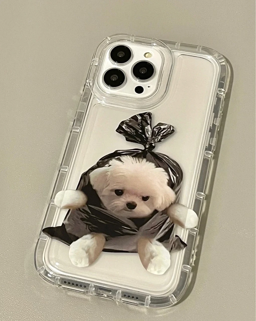 Korean Cartoon Cute Dog Phone Case For iPhone 14 13 11 12 Pro Max 7 8 Plus X XR XS Soft TPU Transparent Aesthetic Back Cover