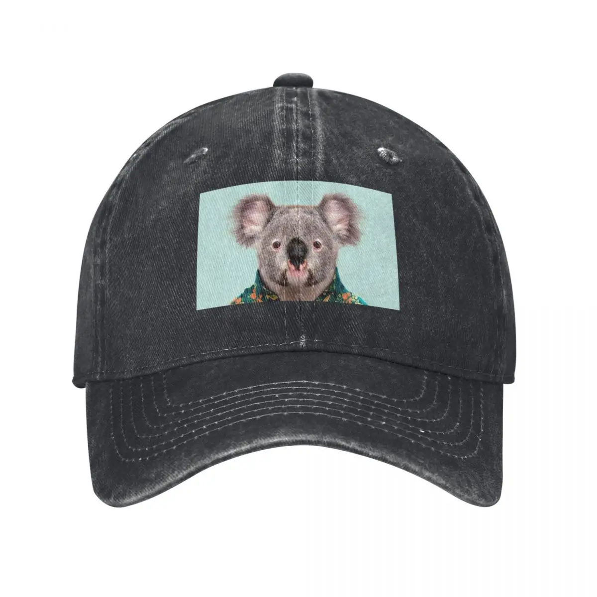 Koala in shirt Baseball Cap Beach black Hats For Women Men's