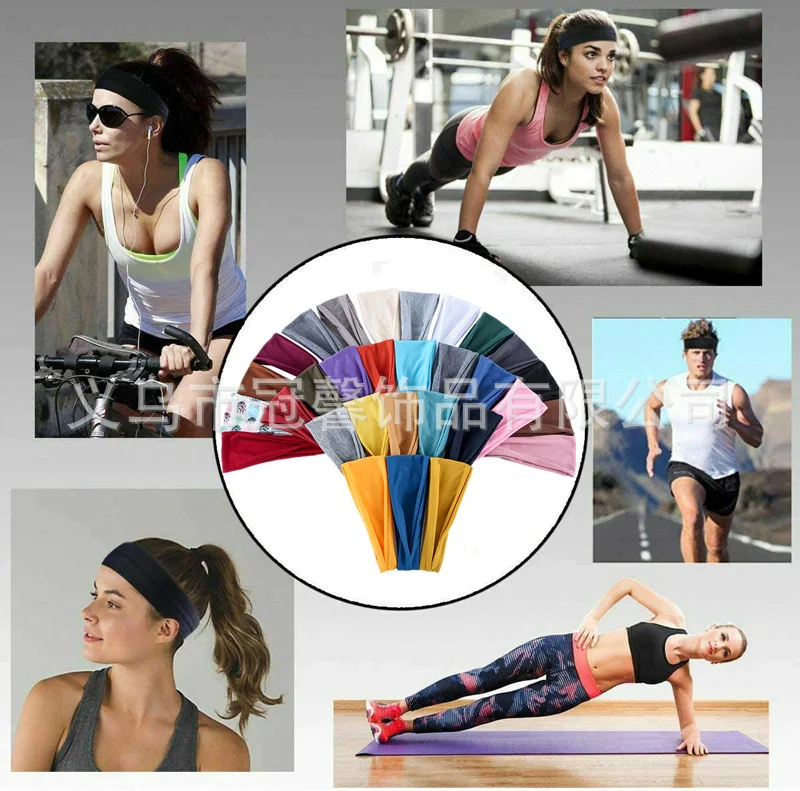 Schweißband für Männer und Frauen, elastische Sport-Haarbänder, Stirnbänder, Yoga-Stirnbänder, Kopfbedeckung, Kopfbedeckung, Sport, Outdoor, Haarschmuck – Detail 7