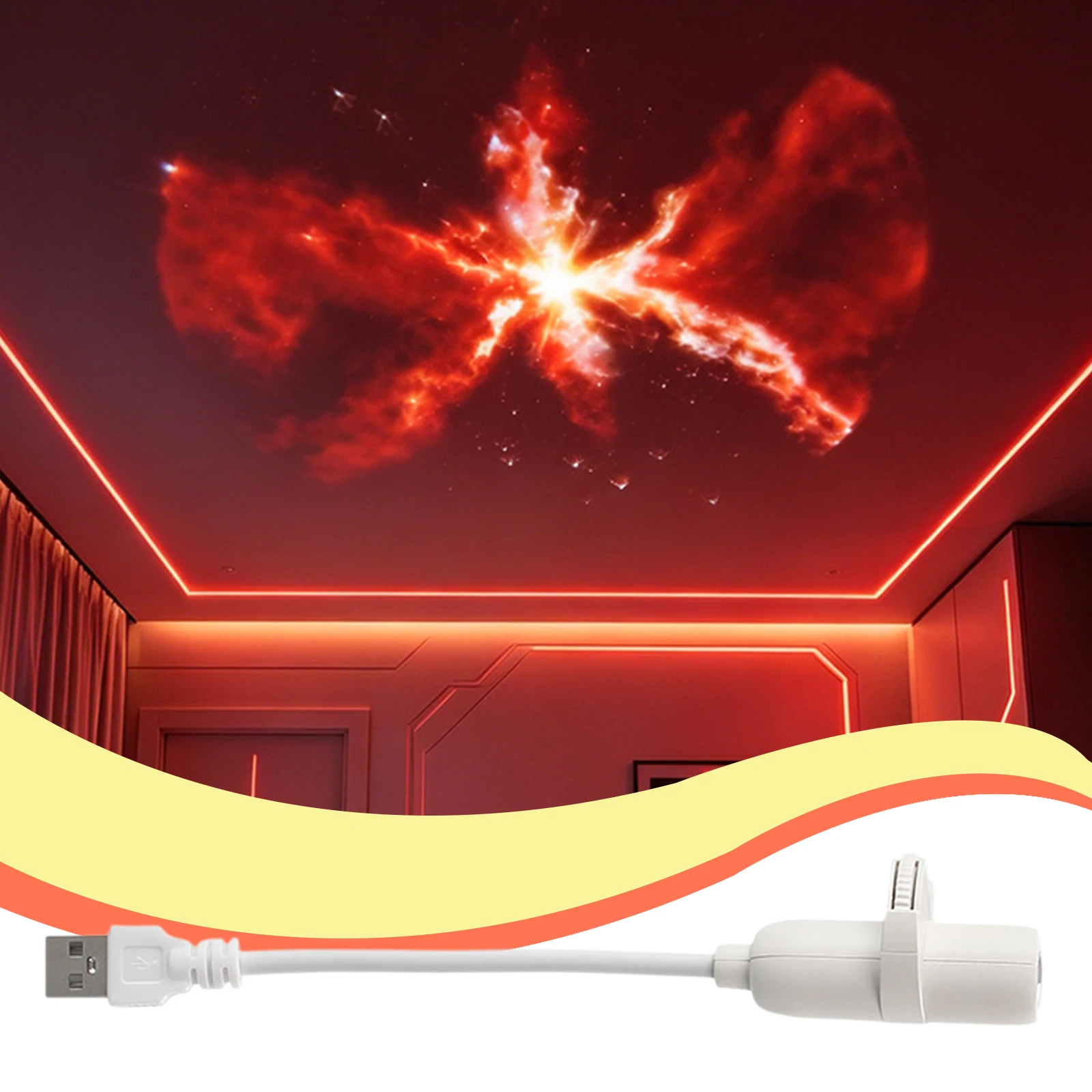 Star Projector Night Light LED Galaxy Projector Lamp USB Powered 360 Flexible Gooseneck Bedroom Atmosphere Light