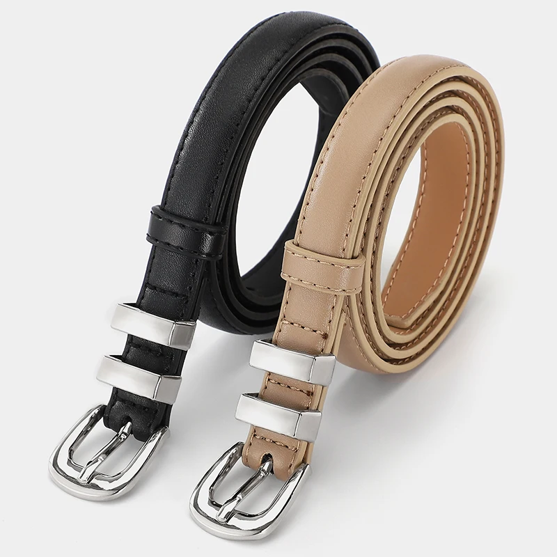 Luxury Women's Soft and Durable Alloy Pin Buckle PU Belt Fashionable All-Match Jeans Casual Pants Belt Banquet Gift