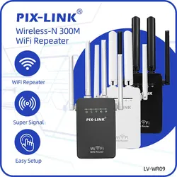 Pix-link wr09qワイヤレスwifiリピータールーター300mbpsネットワーク信号ブースターアンプiieee802.11 b/g/n wi fiレンジエクステンダー