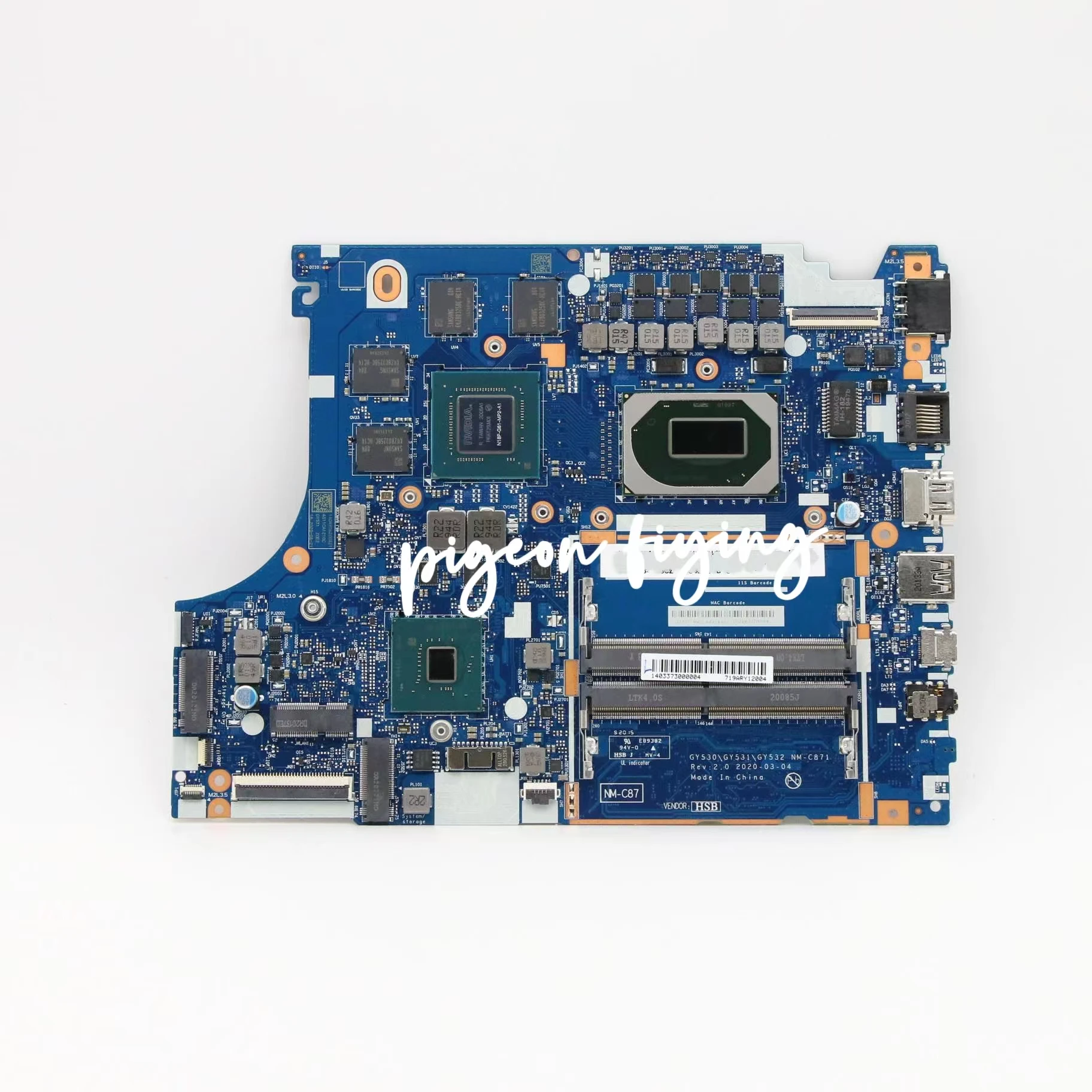 Imagem -03 - Placa-mãe Portátil para Lenovo Nm-c871 Cpu I510300h I7-10750h Gpu Gtx1650 Gtx1650ti 4gb 100 Testado