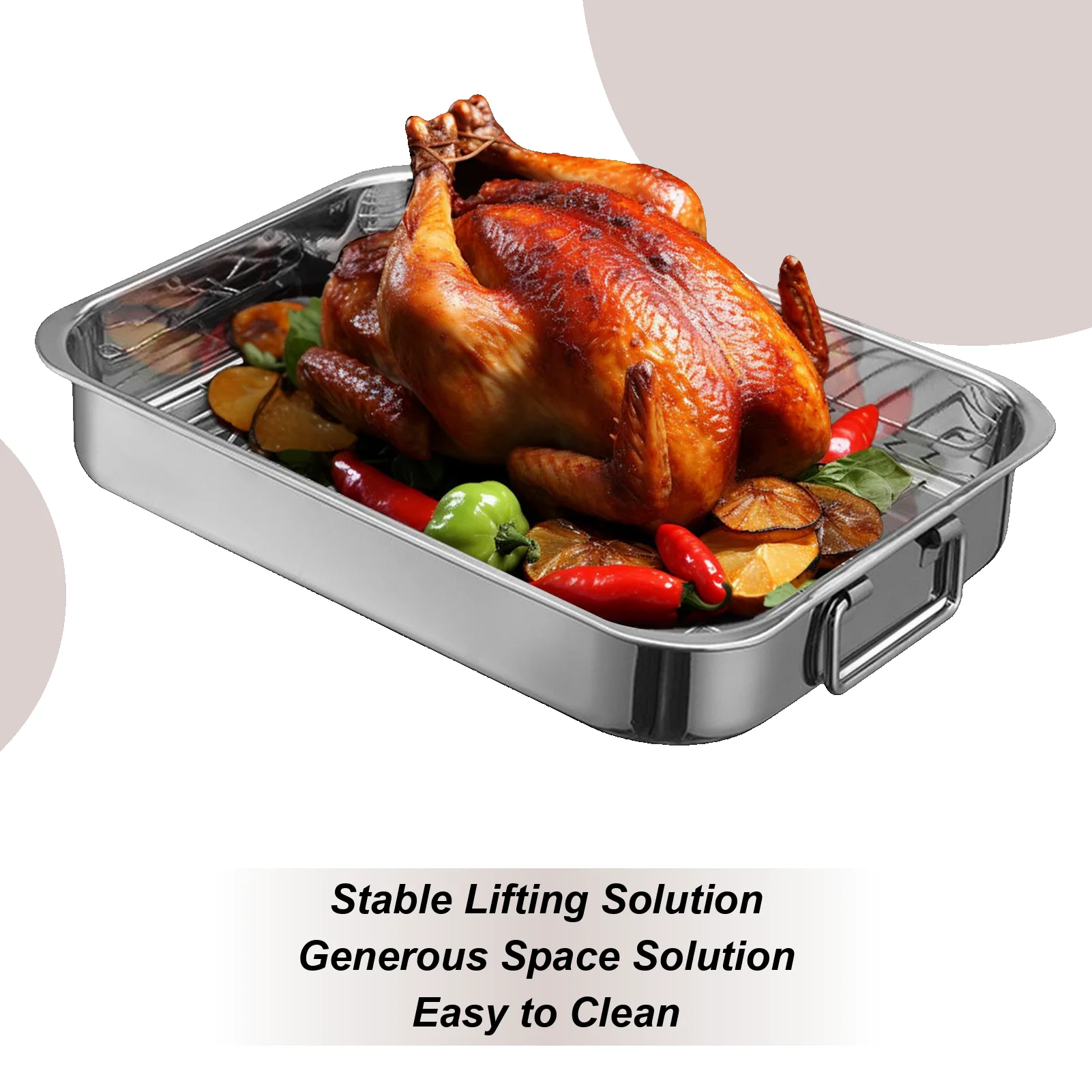 

Stainless Steel Barbecue Tray Flat Chassis Multi Purpose Removable Cooling Rack Tray Set Kitchen Nonstick Cake Baking Pan