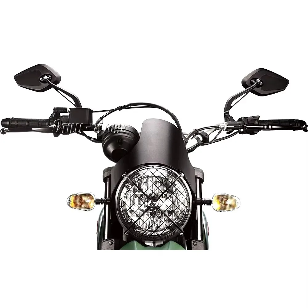 ใหม่รถจักรยานยนต์ด้านหลังดูกระจกสําหรับ Ducati Scrambler 400 2016- SCRAMBLER 800 2015- Lozenge ด้านข้างกระจกมองหลัง
