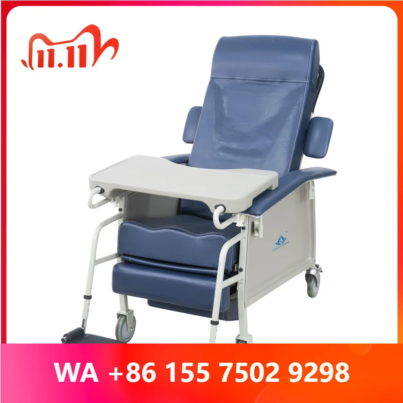 MN-BDC006 Hospital Patient Recliner Chair Three Positions Adjus Medical Elder Chair With Pedals