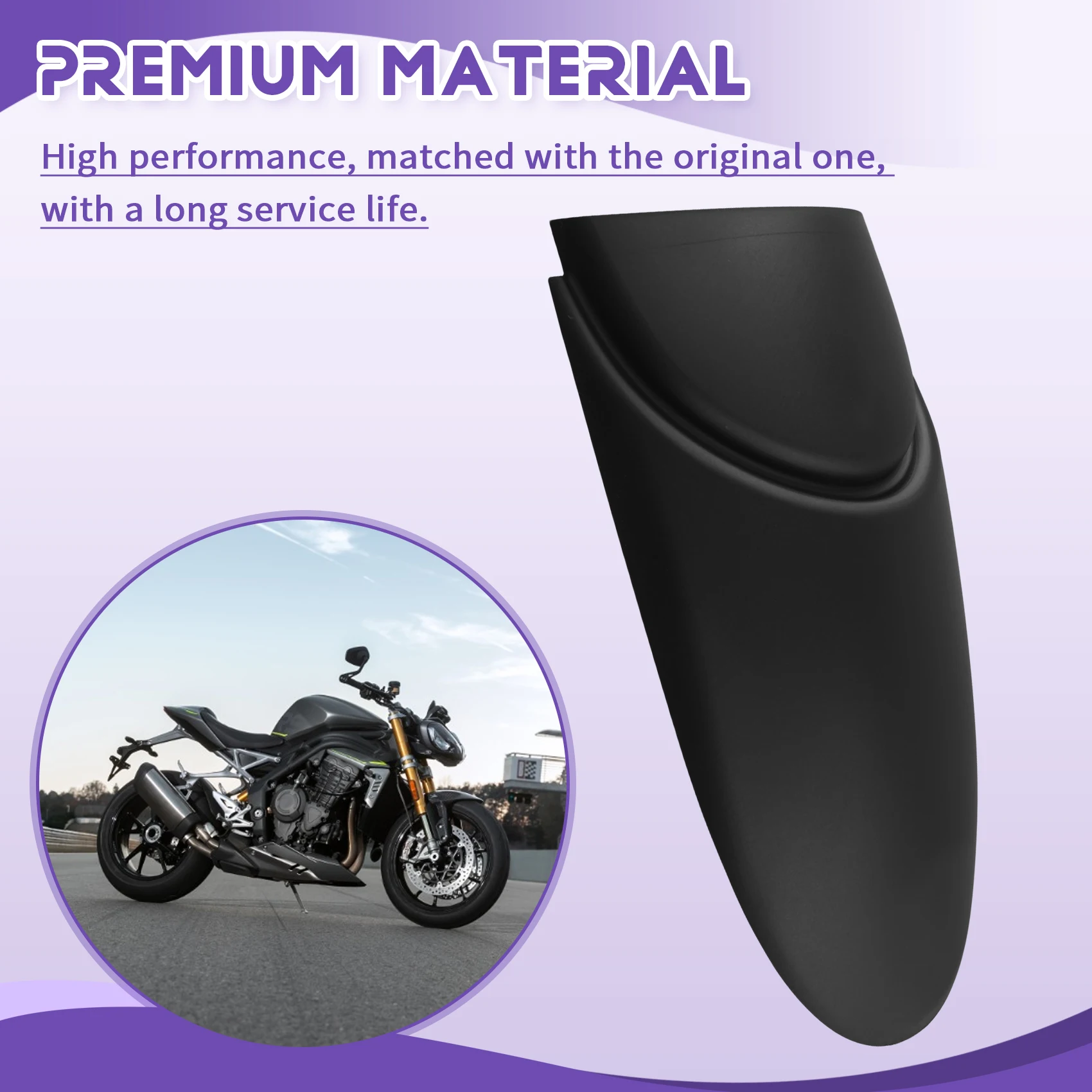 

Practical Motorcycle Front Fender Mudguard Extender Splash Guard Extension For Speed Triple 1200 RS (2021-) 1200 RR (2022-)