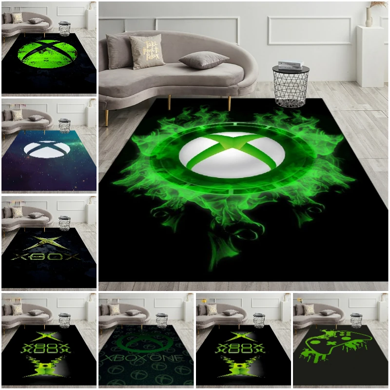 X-box Gamer Gaming Creative Carpets Rugs for Living Room Bedroom Decor Home Leisure Anti-slip Rug Bedside Soft Floor Mat Doormat