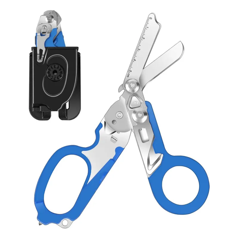 Tactical Multifunction Emergency Raptors Scissor Edc Gadget Expert First Aid Folding Scissor Outdoor Survival Tool Combinação