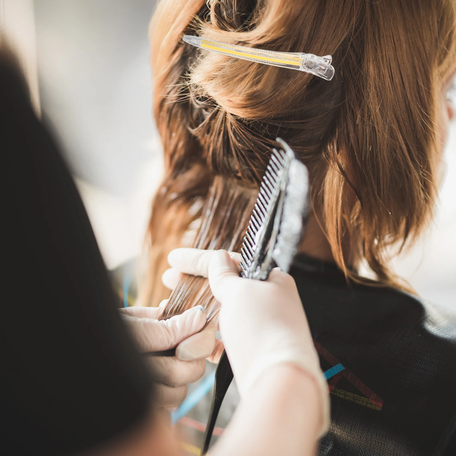 

3Pcs Yellow Plastic Duck Bill Hair Clips No Mark Non-Slip Hair Styling Clips Sectioning Hairdresser Accessories