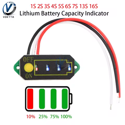 18650 Lithium Battery Capacity Indicator LED Horse Race Lamp Battery Charging Indicator Battery Tester Battery Level Monitor