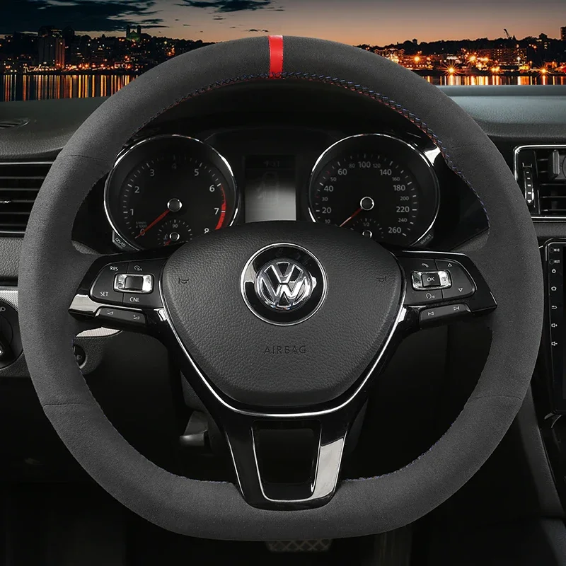 

Сшитый вручную кожаный чехол на руль автомобиля своими руками для Volkswagen Lavida PLUS, новый Sagitar Bora