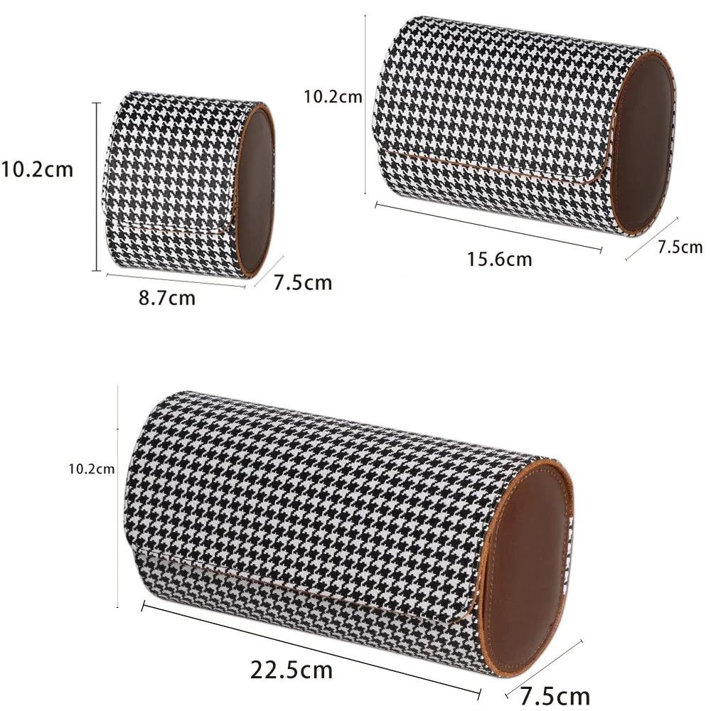 Portable Watch Roll Travel Organizer 1/2/3 Slot Watch Storage Case with Removable Pillows & Solid Dividers Secure Holder
