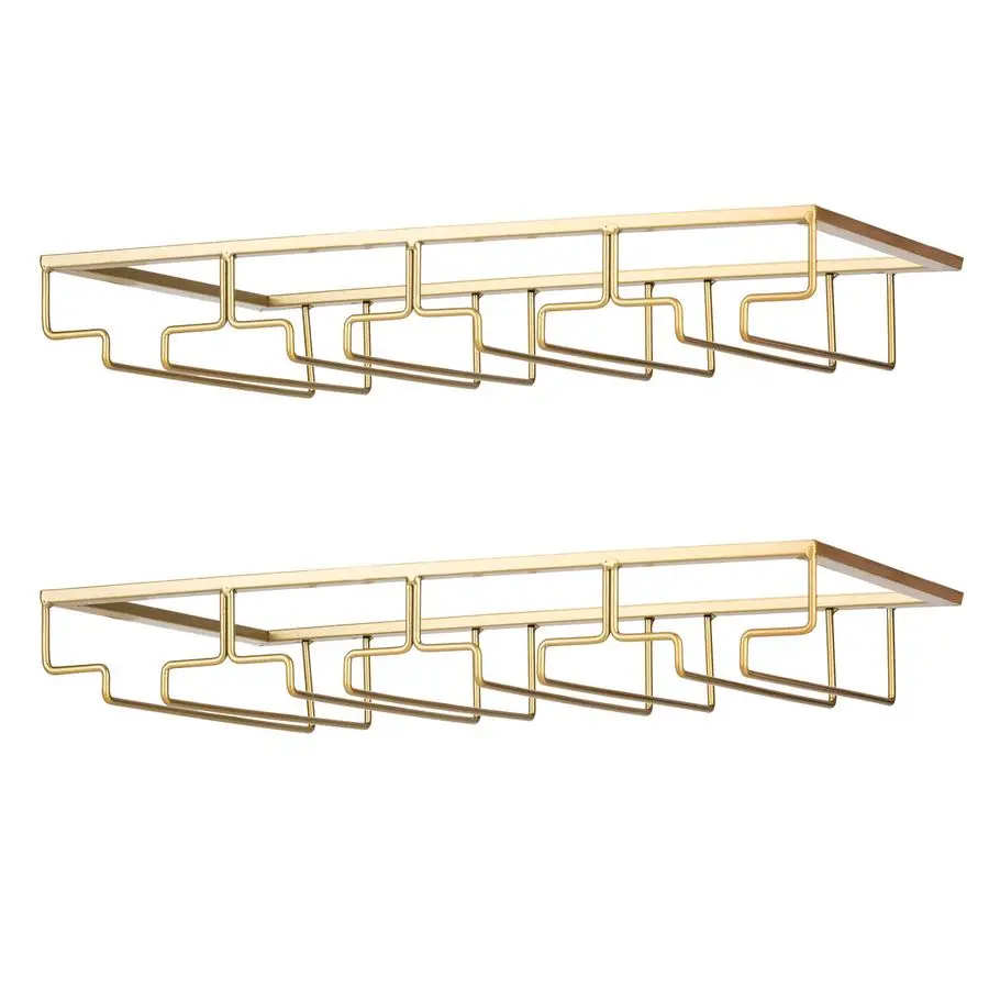 

Подвесной держатель для бокалов под шкаф, металлический органайзер для хранения стаканов, 2 шт., 4 ряда, для бара и кухни