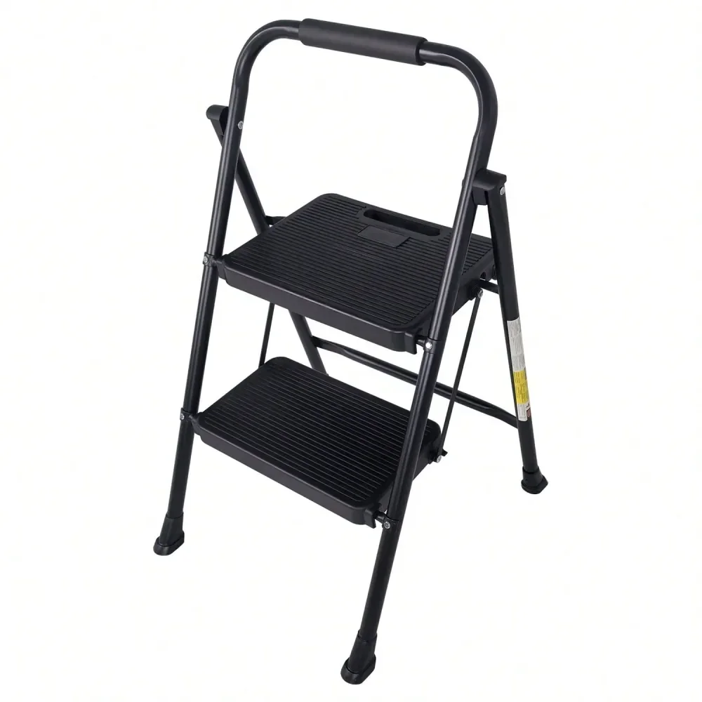 

Лестница-стремянка, портативная складная лестница-табурет с широкими противоскользящими пластиковыми ступенями, прочная стальная лестница, удобные поручни, легкий вес