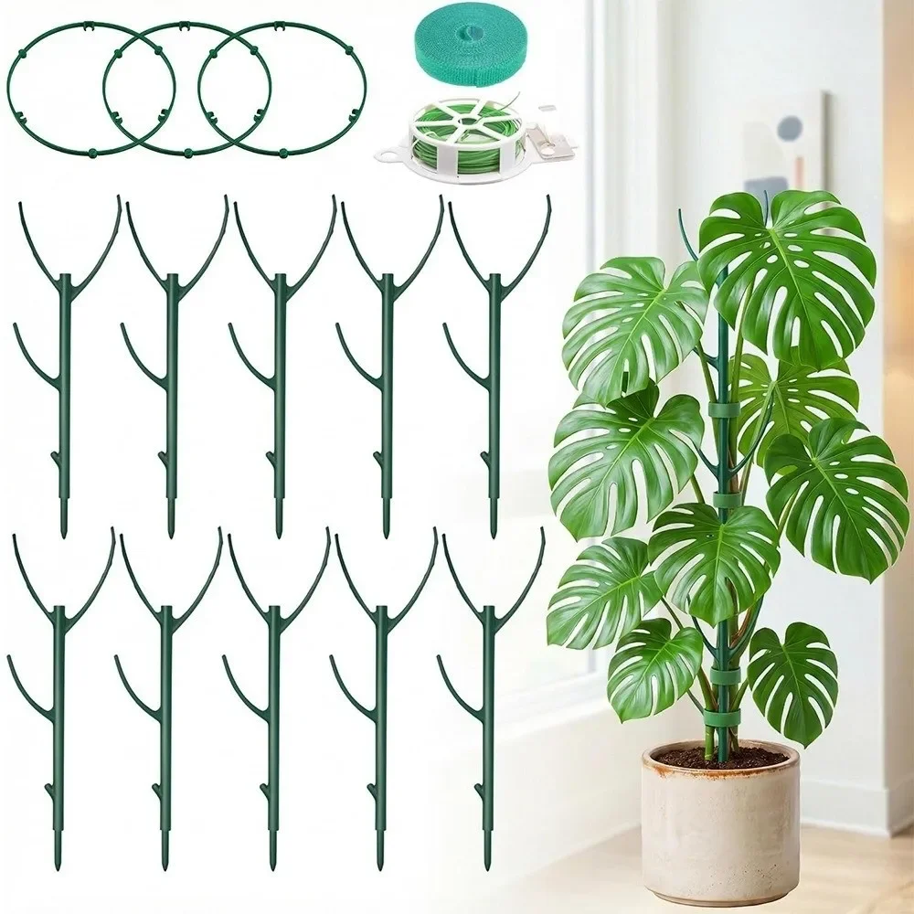 Plastic Plant Support Pile Flower Pot Trellis Expandable Height Bonsai Fixing Rod Prevent Tipping Over Detachable