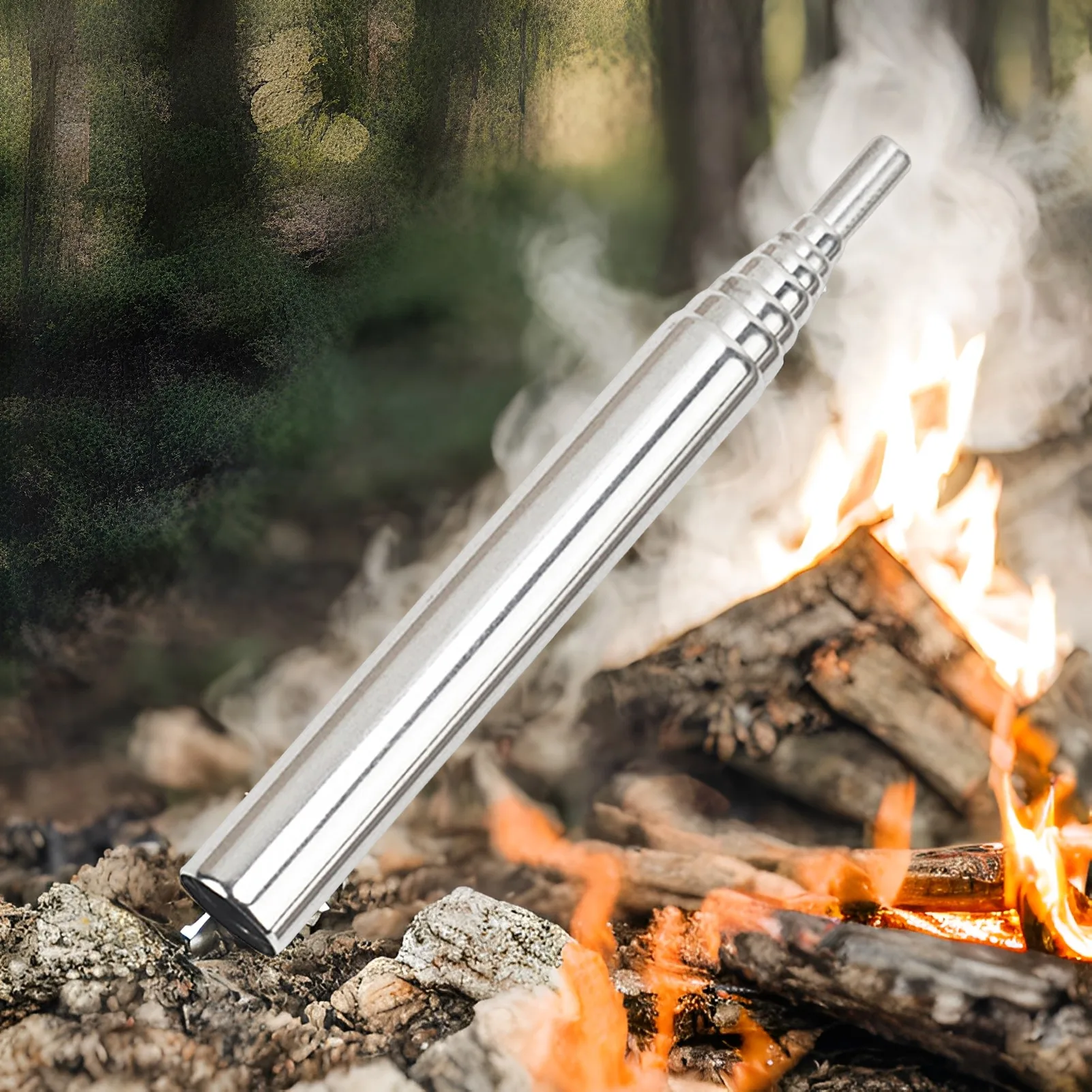

Portable Outdoor Ignition Tool Stainless Steel Telescopic Blowpipe Camping Picnic BBQ Wild Survival Fire Pipe Outdoor Accessory
