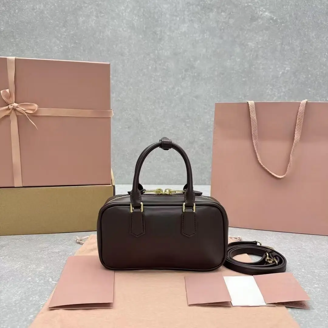 

New Fashion Niche Bowling Bag, Minimalist Solid Color, Versatile Women's Handheld Shoulder Crossbody Bag