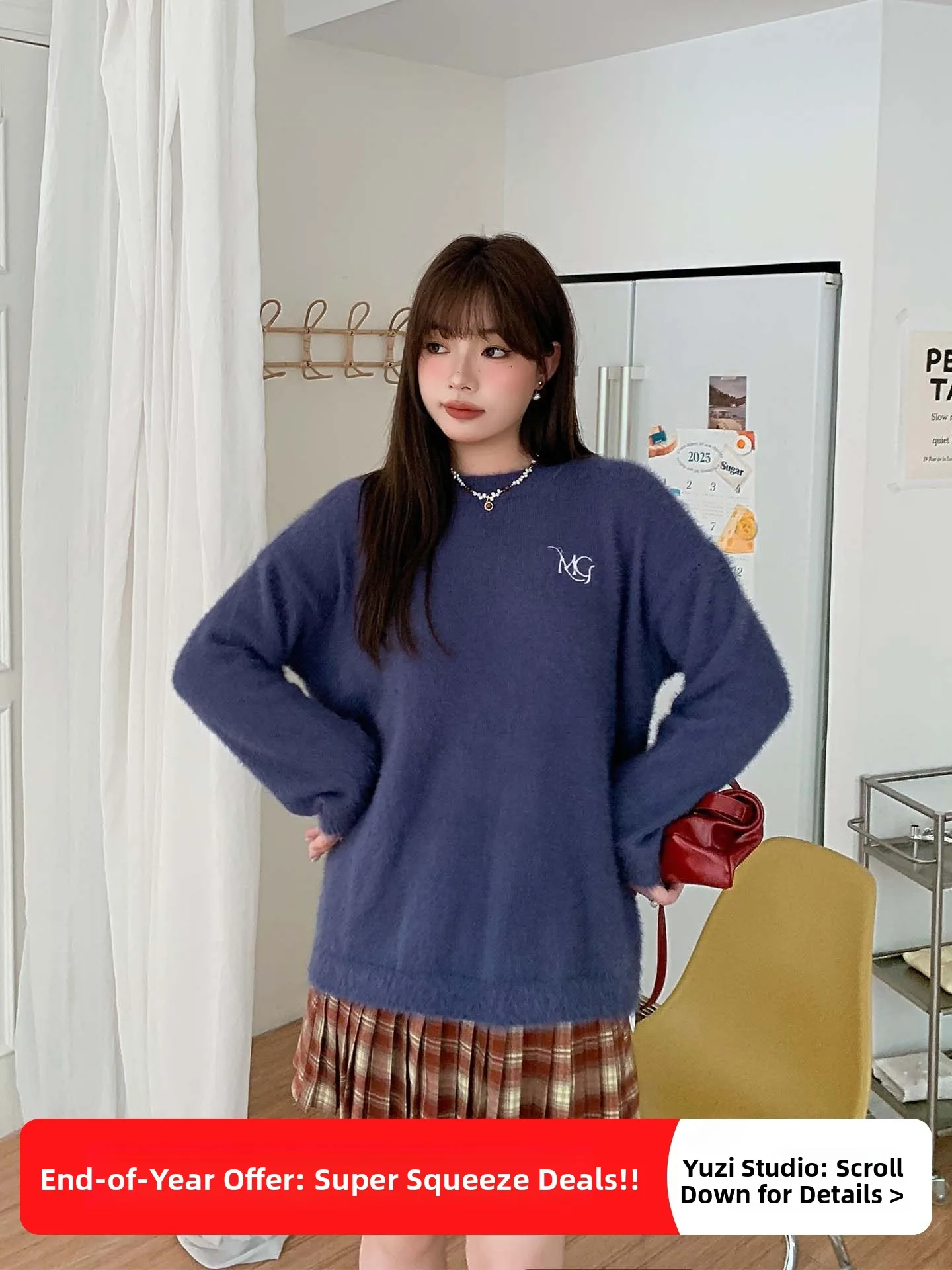 

YUZI Fi Roe вязаный мягкий фиолетовый свитер очень большой свободный удобный универсальный высококачественный женский внутренний свитер больших размеров