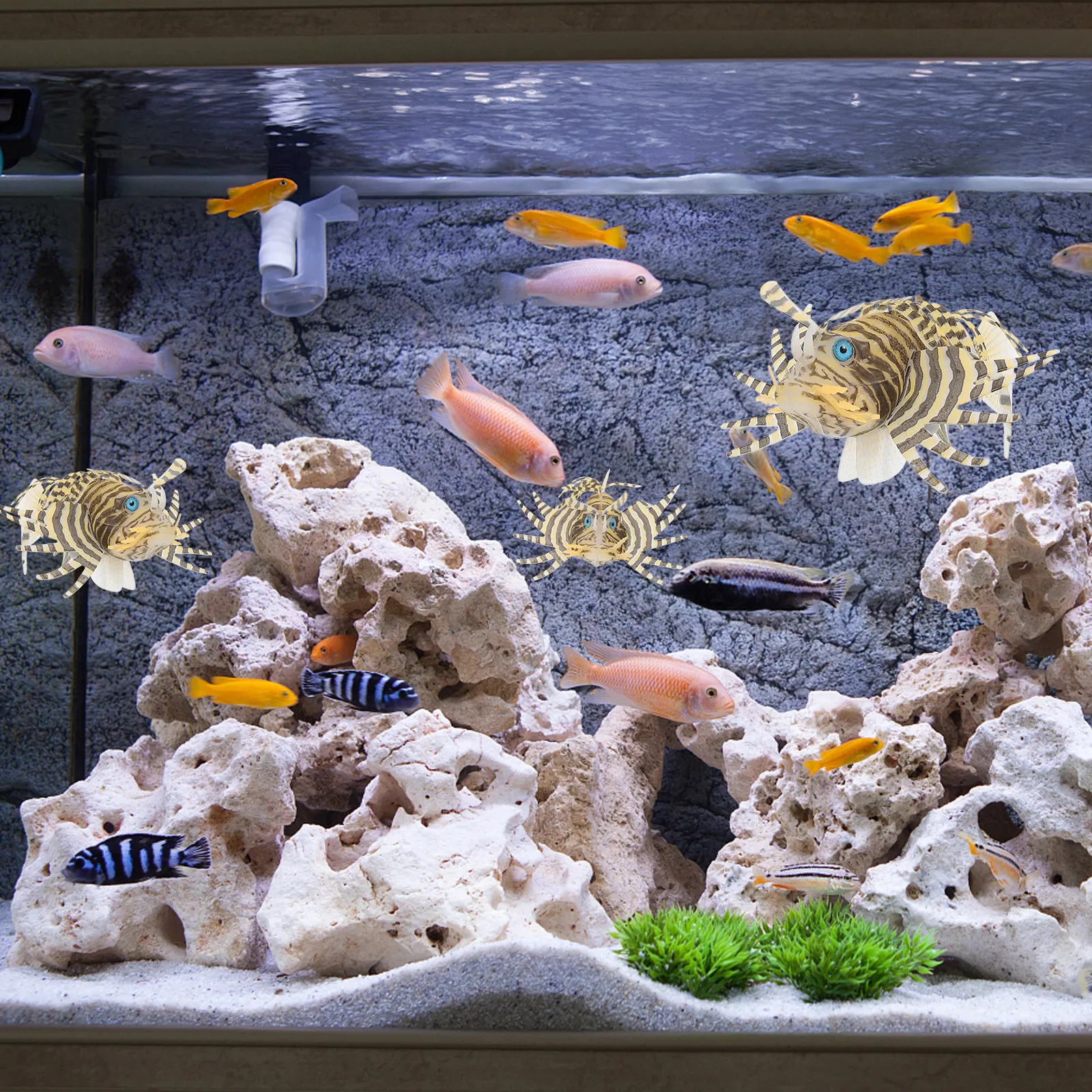 

1 шт. силиконовый декоративный элемент для аквариума, креативные принадлежности для аквариума, искусственная рыбка-украшение для домашнего аквариума, аксессуар для аквариумного декора