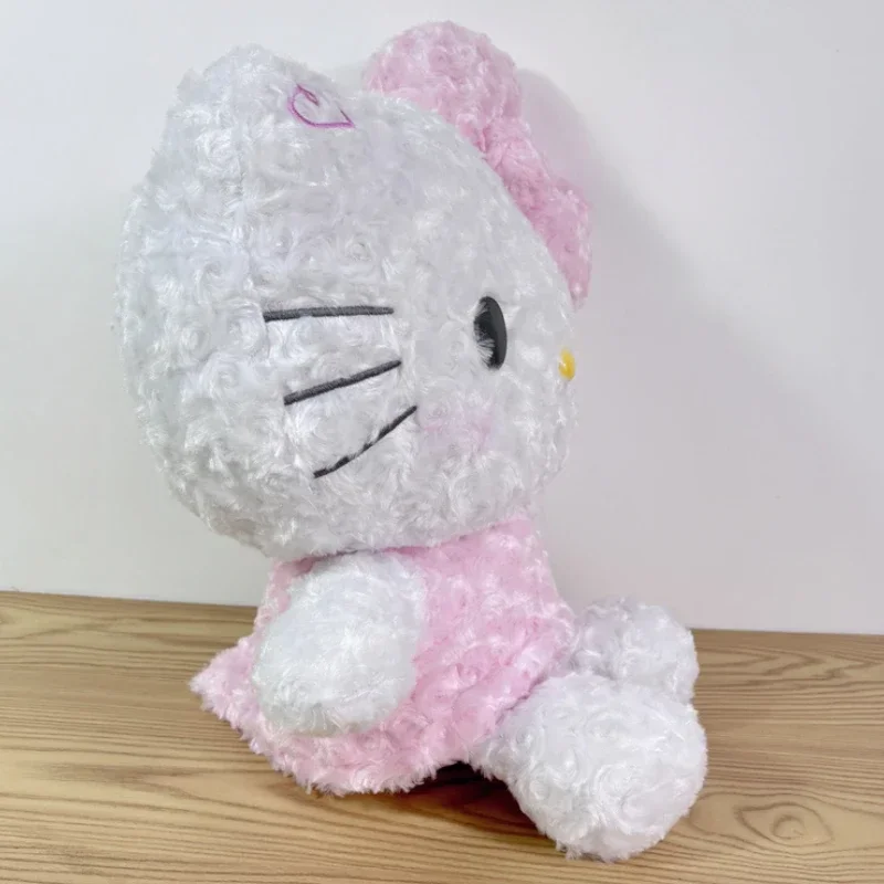 Sanrio mainan boneka Anime lucu boneka kucing Hello Kitty kucing plus Rose 47cm hadiah Natal ulang tahun anak bantal tidur boneka Anime lucu